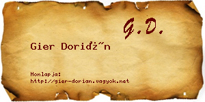 Gier Dorián névjegykártya